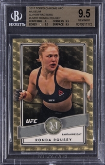 2017 Topps Chrome UFC "Museum Collection" Superfractor #UMRR Ronda Rousey (#1/1) - BGS GEM MINT 9.5